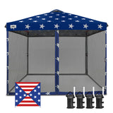 10x10 Outdoor Easy Pop up Canopy with Netting Mesh Side Walls