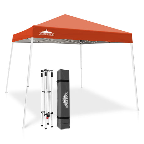 EAGLE PEAK Slant Leg Pop up Canopy Tent, 10x10 Base 8x8 Top