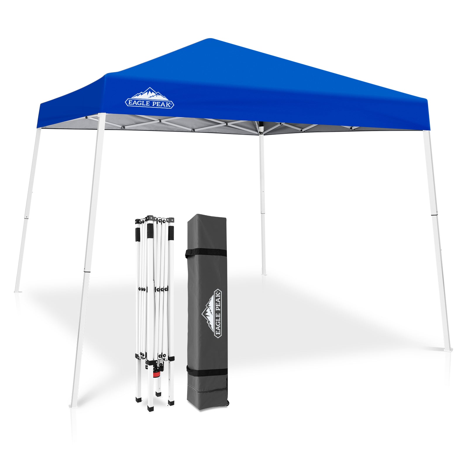 10 x 10 Slant Leg Pop Up Canopy with 64 sqft of Shade Eagle Peak Custom Canopy Tent