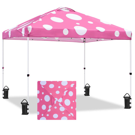 Easy Setup Straight Leg 10x10 Pop Up Canopy Tent Graphix Top w/ 100 sqft of Shade