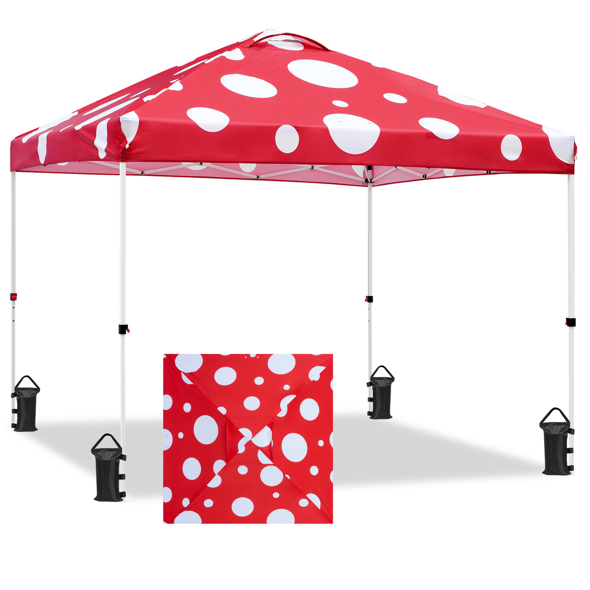 Easy Setup Straight Leg 10x10 Pop Up Canopy Tent Graphix Top w/ 100 sqft of Shade