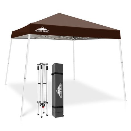 Slant Leg Pop up Canopy Tent, 10x10 Base 8x8 Top