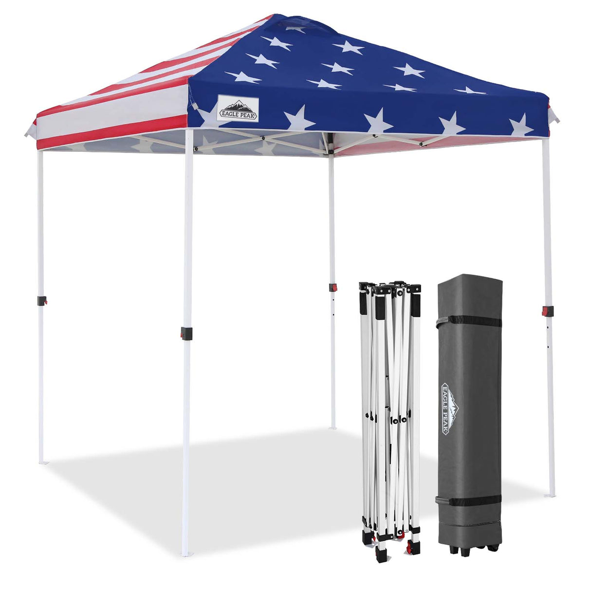 EAGLE PEAK 6.6x6.6 Pop Up Canopy Tent Instant Outdoor Canopy Easy Set-up Straight Leg