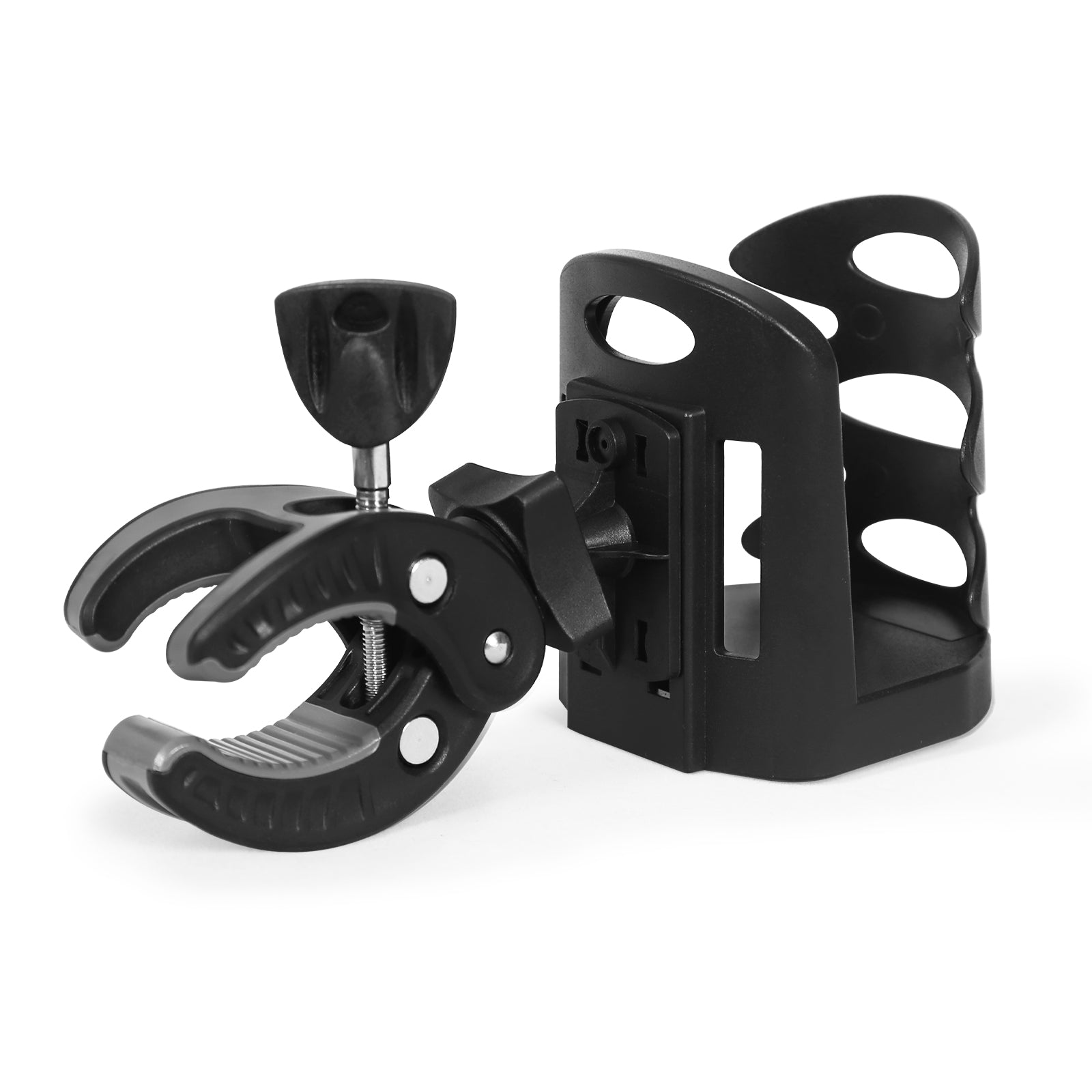 Cup Holder for Stroller, Silicone Cup Holder Clamp Accessory for Electric  Scooter Wheelchair(Black+Gray)